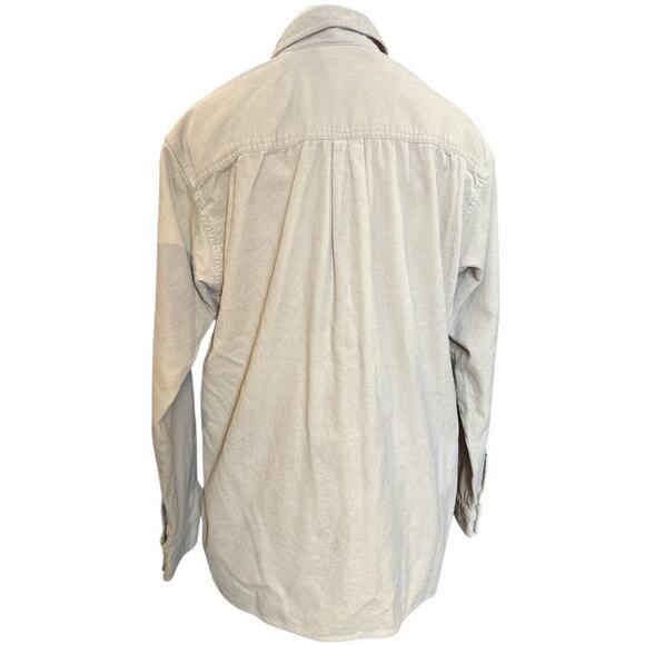 VTG Disney Store Mickey Mouse Playful Pluto Corduroy Shirt Sz S Oversized Cream - Picture 3 of 11